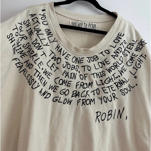 Magnolia Pearl Sweatshirt with Embroidered Robin Quote - Picture 4 of 8